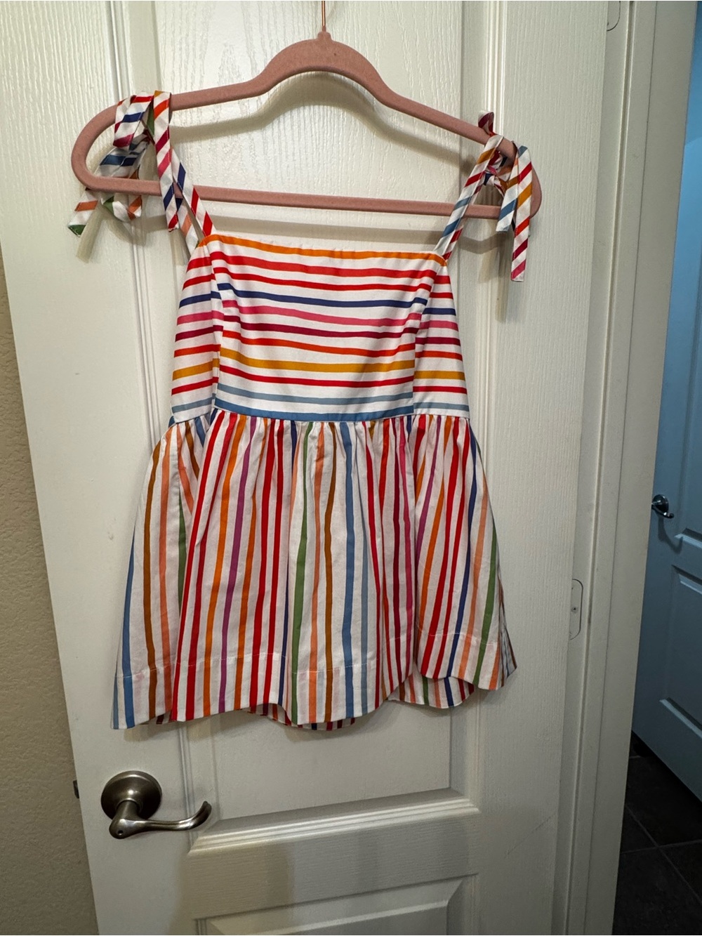 Rainbow Women’s Striped Detail Tank with Tie Straps